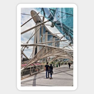 Helix Bridge in front of Marina Bay Sands Sticker